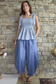 Nonni Gingham Bandeau Cami Denim